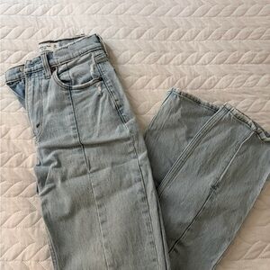 Light Wash Straight Leg Jeans- split